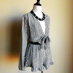 Striped Romper with a bow